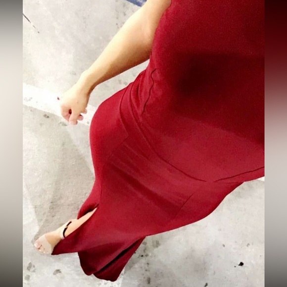 Wine Colored Red Formal Dress - Picture 2 of 2